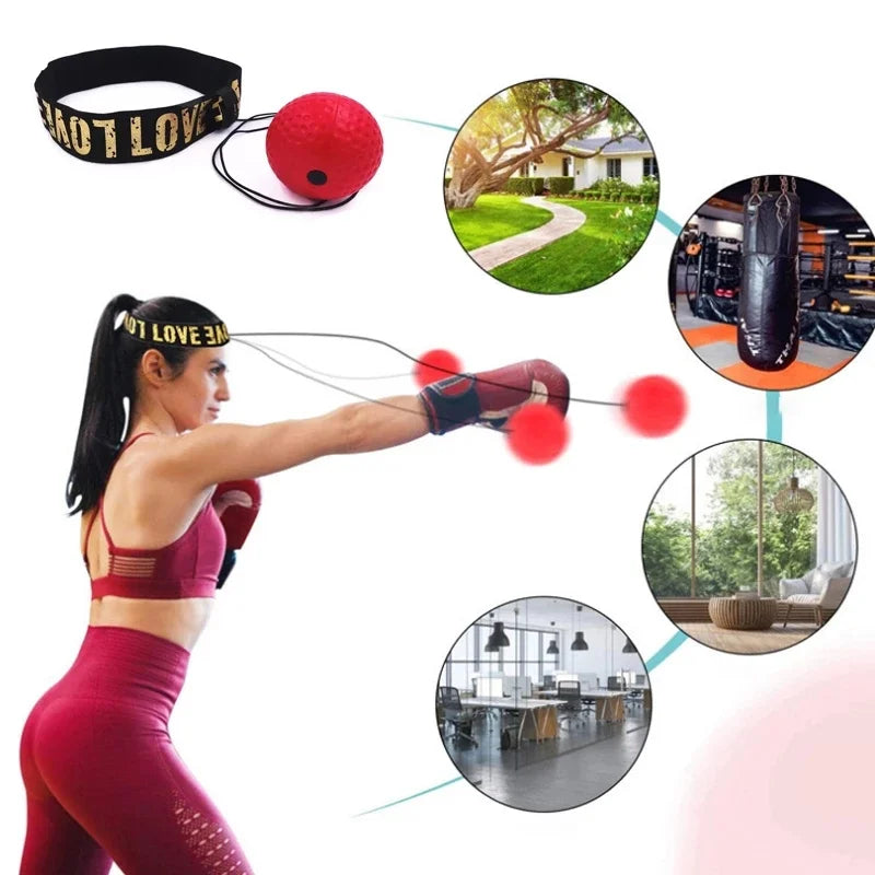 Boxen Speed Ball für MMA und Sanda Training - Kopfmontierter PU-Punchball, Fitnessgerät für Hand-Augen-Reaktion zu für Hause