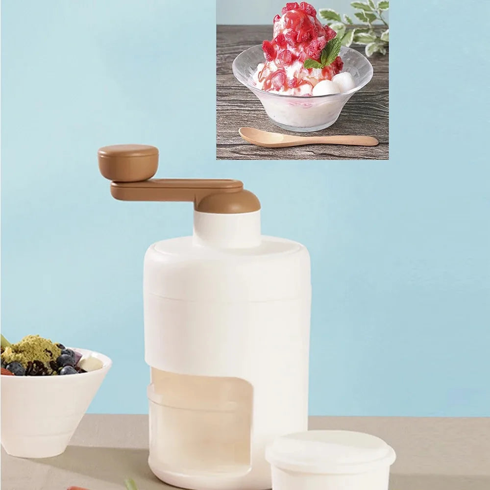 Manueller Eiscrusher - Eismaschine für Schneekegel und Milchshakes, Ideal für Zuhause und Picknick, Manuelle Eiscrusher Maschiene, einfach und schnell zu bedienen