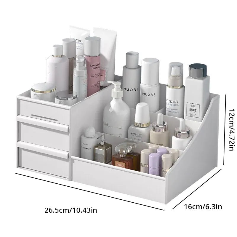 1pc Weiße Aufbewahrungsbox mit Schubladen - Praktische Kunststoff Kosmetik- und Hautpflege-Organizer für den Schreibtisch und Schminktisch