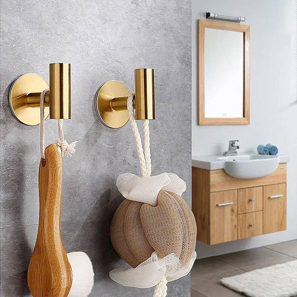 1/2 Stücke hochwertige, selbstklebende Wandhaken aus Edelstahl – Robuste Aufhänger für Handtücher, Mäntel, Schlüssel und Hosen, ideal für Badezimmer und Küche