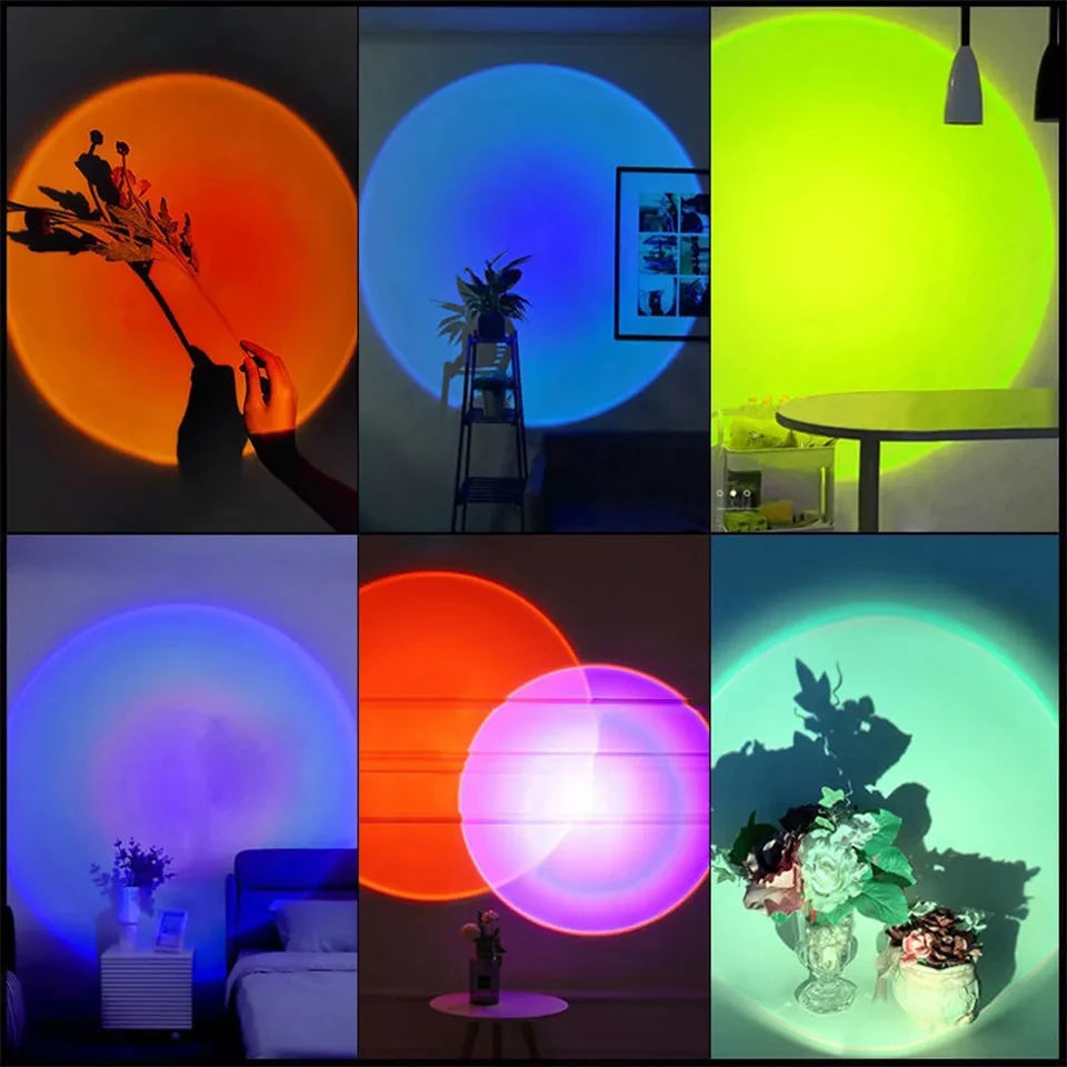 Mini USB-Sonnenuntergangsprojektionslampe - Atmosphärisches Nachtlicht für Schlafzimmer und Wanddekoration, Mini Sunset Lampe