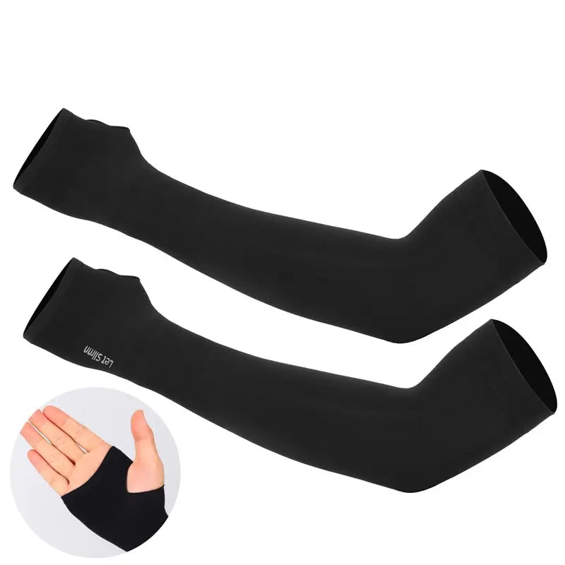 1 Paar Fingerlose Kühlende Armschoner – Hoch elastische, atmungsaktive Ice-Silk-Ärmel für Outdoor-Aktivitäten, Angeln und Radfahren
