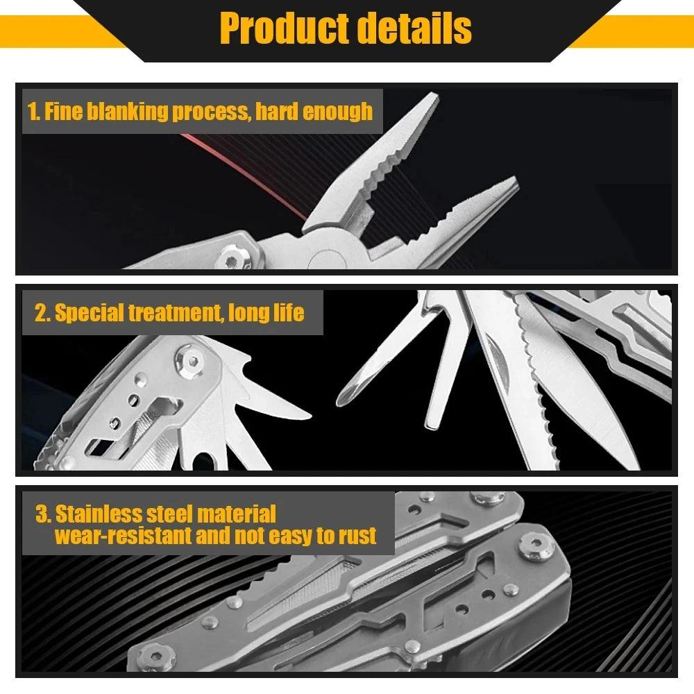 14-in-1 Multifunktionswerkzeug Taschenmesser – Outdoor, Camping