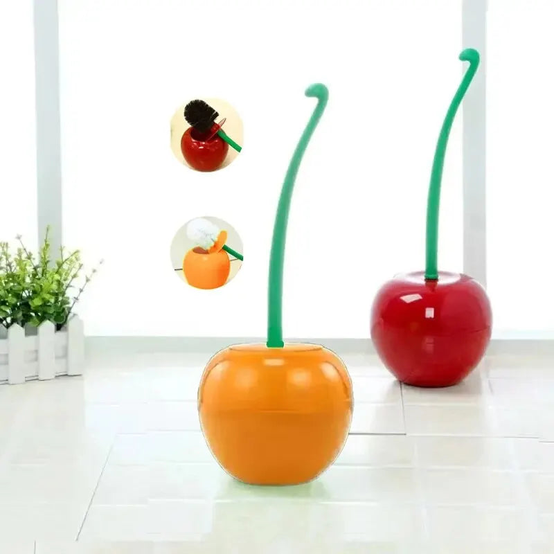 Rote Toilettenbürste im Kirschform-Design - 1 Stück, Mit liebevollem Halter, Einzigartiges und funktionales Badezimmeraccessoire für die Toilette