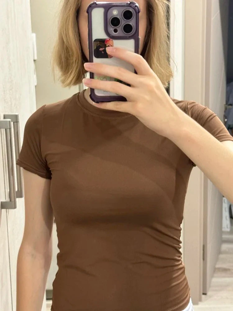 Sommerliche Y2K Crop Tops 2024 – Vintage Harajuku T-Shirts in Einfarbigem Design, Damen Tube Tops für Modische Akzente