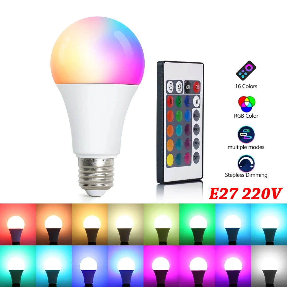 LED-Glühbirnen – Farbstrahlende LED-Lampe mit IR-Fernbedienung, Farbwechsel, und Weißlicht – Ideal als Spotlight für individuelles Lichtambiente