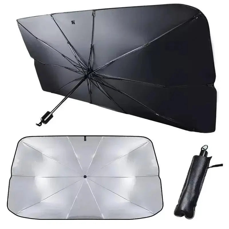Faltbarer Auto-Sonnenschirm – Frontscheiben-Sonnenschutz, Windschutz, und Parasol für Sommer – Effektive Sonnenschutz-Abdeckung für Autofenster