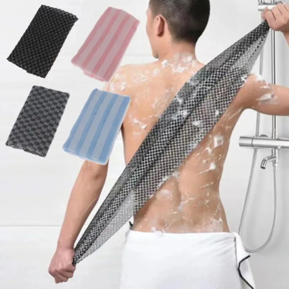 Japanische Peeling-Badewaschlappen – Nylon-Rückenbürste für die Dusche, Exfolierender Schwamm für eine gründliche Reinigung