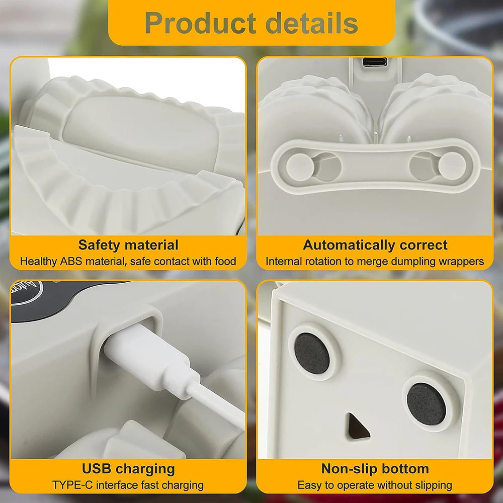 Elektrische Dumpling Maker Maschine mit Doppelkopf: Automatische Dumpling-Formungsanlage mit Pressform für Dumpling-Haut und manuellem Zubehör