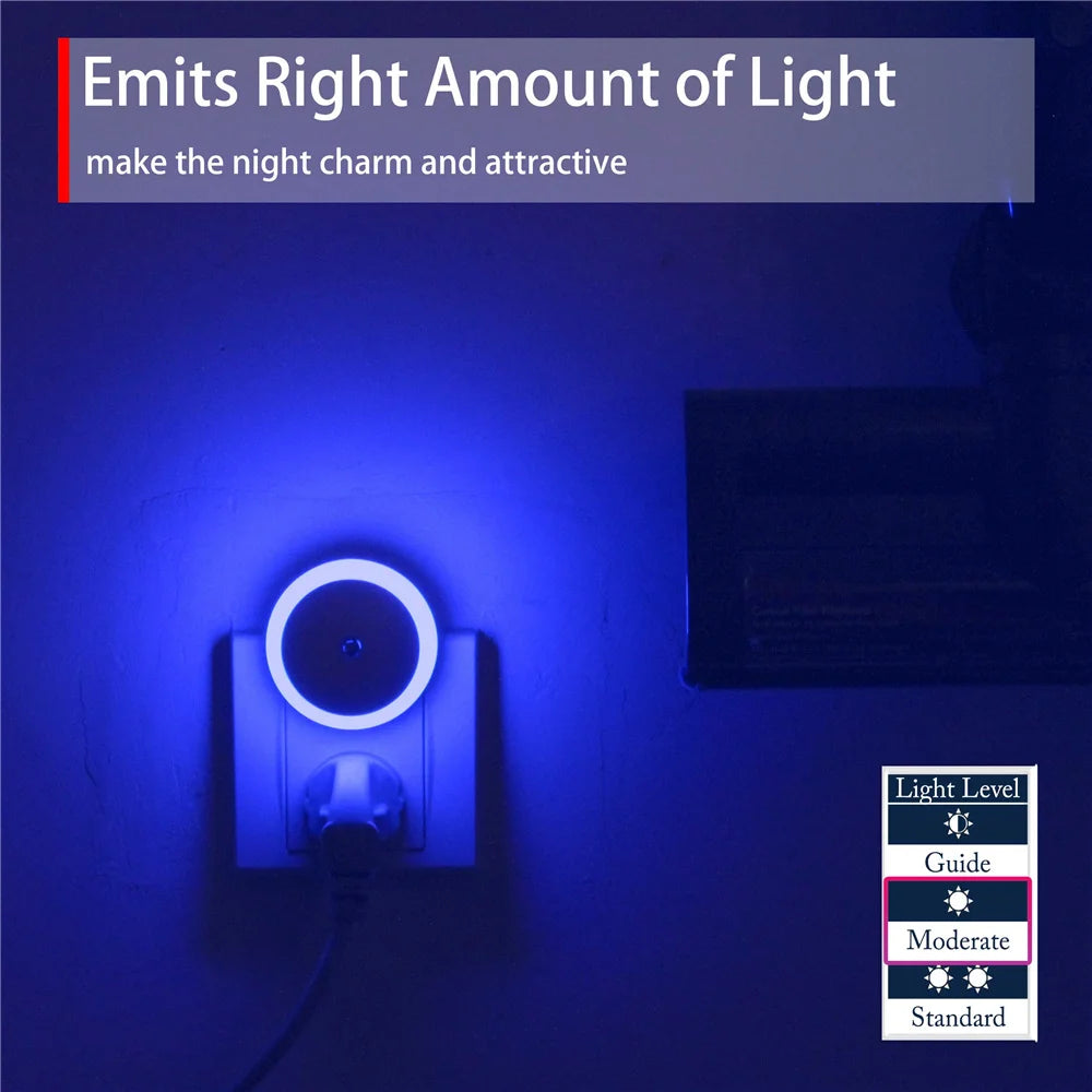 LED Nachtlicht mit Stecker – Dämmerungs- bis Morgendämmerungs-Sensor, Automatisch dimmend, Ideal für Badezimmer, Flur, Küche & Schlafzimmer