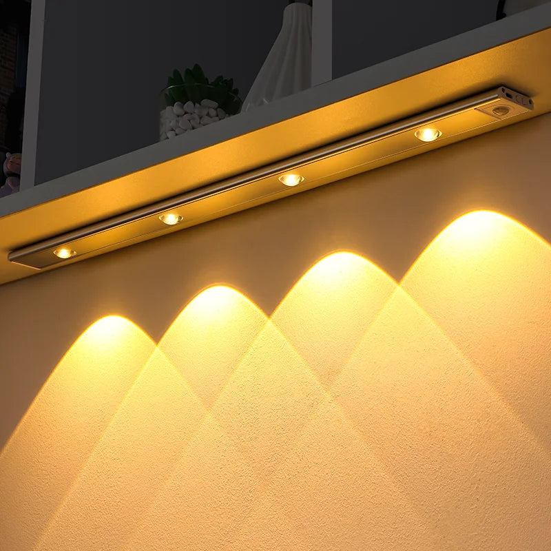 LED Motion Sensor Wireless Ultra Thin Night Light USB LED Wine cooler Light For Kitchen Cabinet Bedroom Wardrobe Indoor Lighting