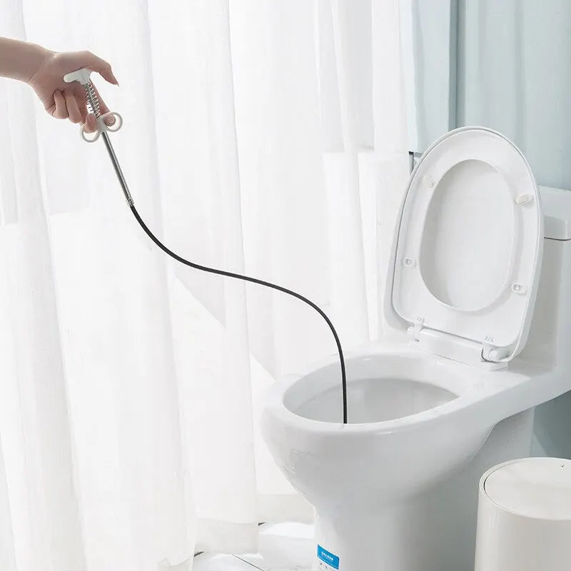 160 cm Abflussreiniger – Flexibles Rohrreinigungswerkzeug aus Federstahl für Küche und Badezimmer, Effektives Entstopfungswerkzeug für Abflüsse und Rohre