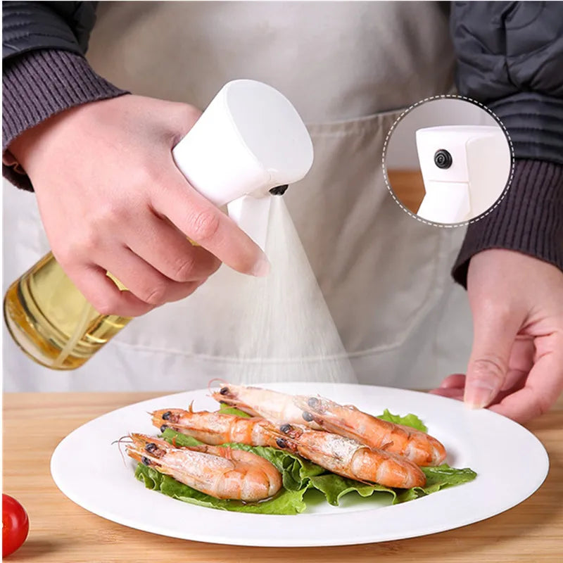 Premium Öl Sprayer-Flasche - 200 ml Kapazität, Edelstahl-Sprühdüse, für Kochen, Backen, Grillen, BBQ, Picknick - Wiederverwendbar und Leicht zu Reinigen, Nachhaltig und einfach zu befüllen