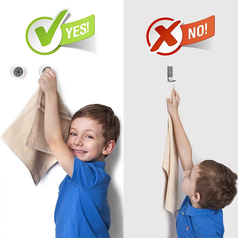 6/1 Stück Selbstklebender Handtuch- und Geschirrtuchhalter – Wandmontierter Organizer für Bad und Küche, Aufbewahrung für Lappen und Tücher ohne Bohren