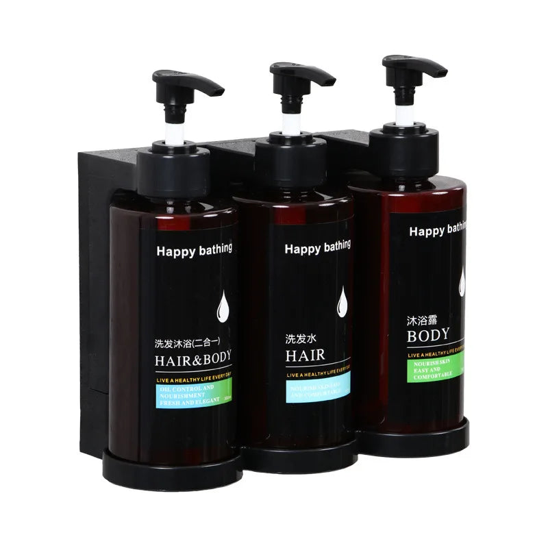 Doppel-Seifenspender für Wand – Separate Spender für Shampoo und Duschgel, geeignet für Hotels und Badezimmer, einfach ohne Bohren zu montieren