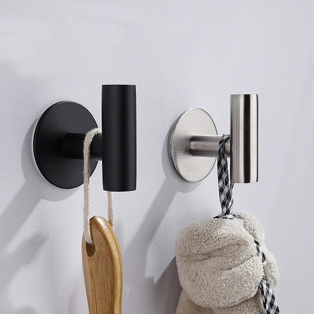 1/2 Stücke hochwertige, selbstklebende Wandhaken aus Edelstahl – Robuste Aufhänger für Handtücher, Mäntel, Schlüssel und Hosen, ideal für Badezimmer und Küche