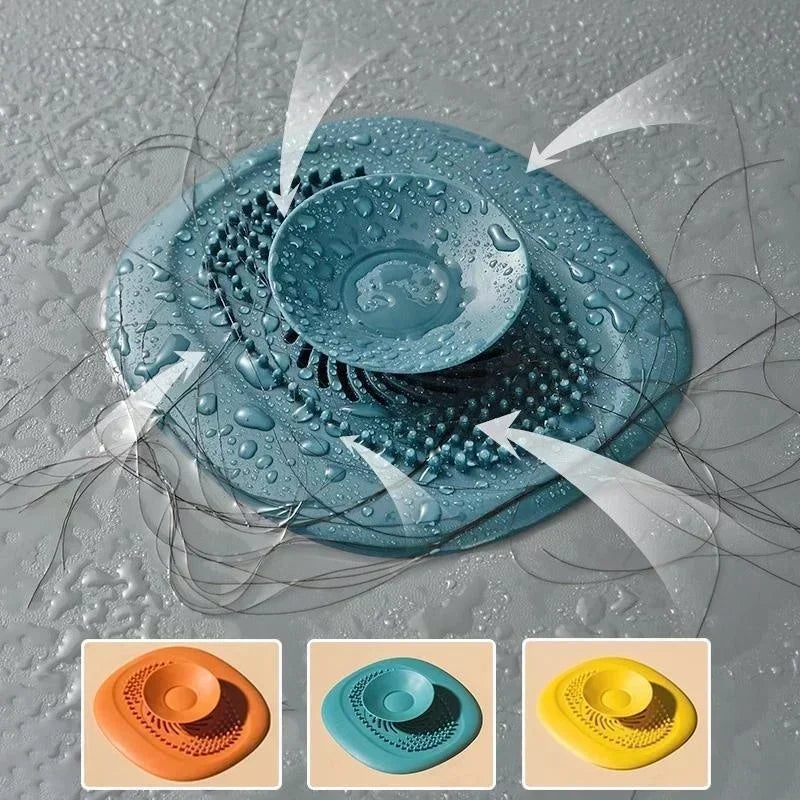 Effektiver Abflussstopfen und -filter für Küche und Bad – Küchen- und Badezimmerabflusssieb für Waschbecken und Dusche, Bodenablaufabdeckung mit Haarfänger und Schmutzschutz