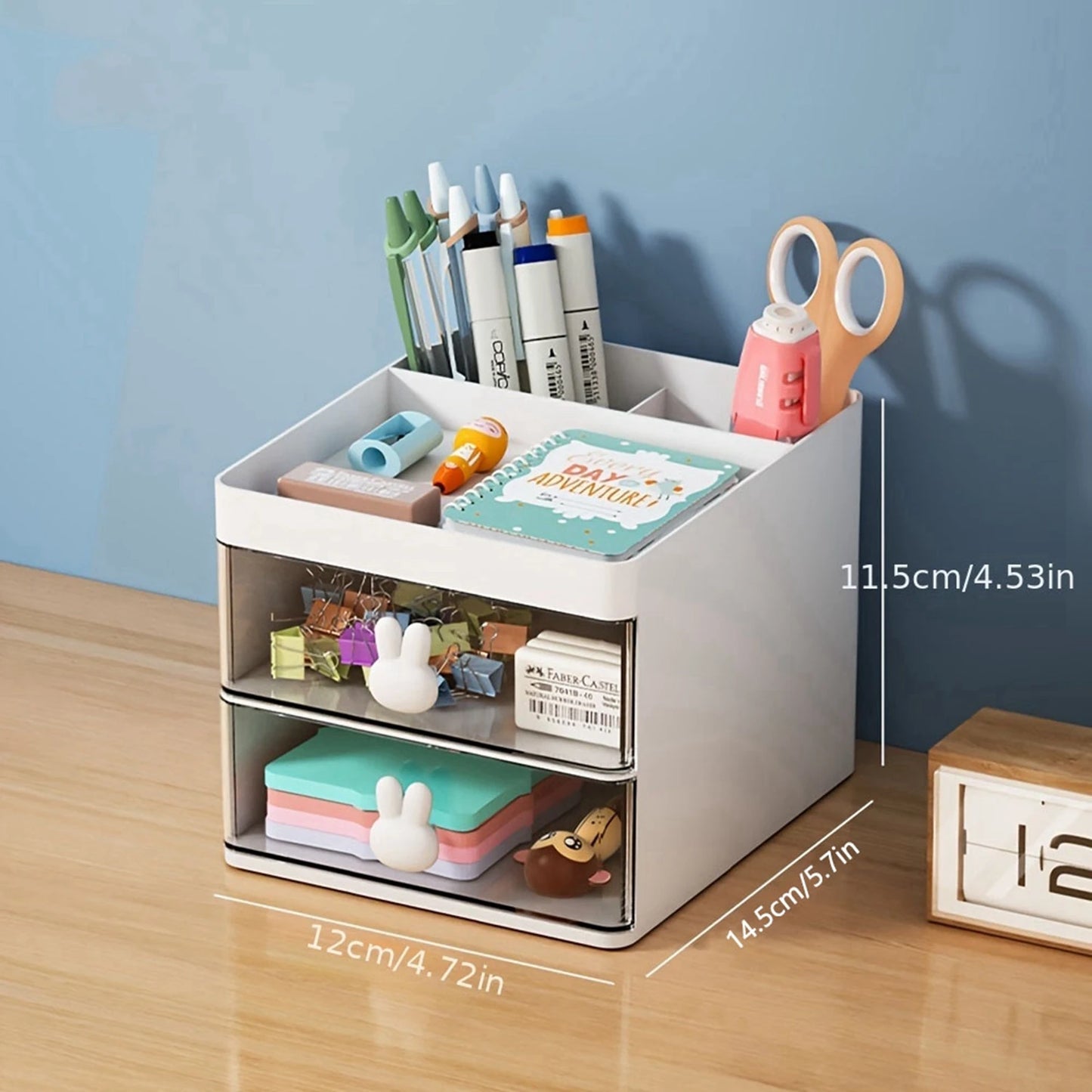 2-Schichtiger Transparenter Stifthalter – Multifunktionale Aufbewahrungsbox für Makeup, Schüler und Büros – Praktische Schreibtisch-Organizer für das Schlafzimmer