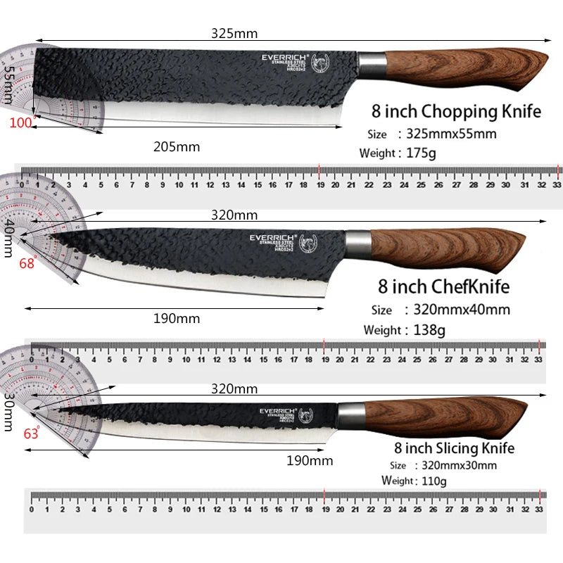 Edelstahl-Küchenmesser-Set: Geschmiedete Küchenmesser, Schere, Keramikschäler, Chefmesser, Schneidmesser, Nakiri, Schälmesser