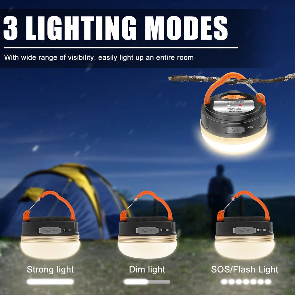 Hochleistungs-Campinglaterne mit 10W – USB-wiederaufladbare 1800mAh Outdoor-Lampe für Zelt und Wanderungen