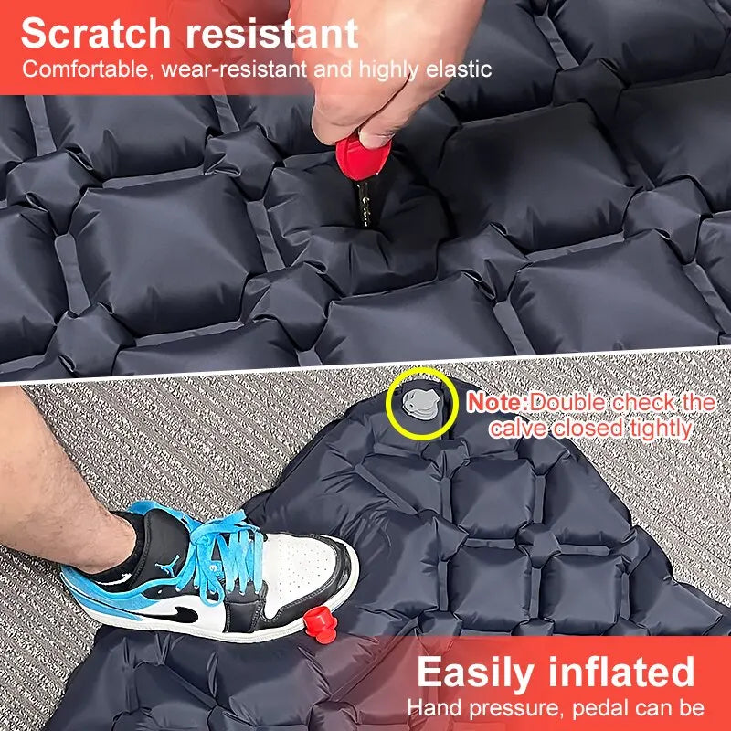 Ultraleichte Outdoor Camping Luftmatratze mit integrierter Luftpumpe und Kissen