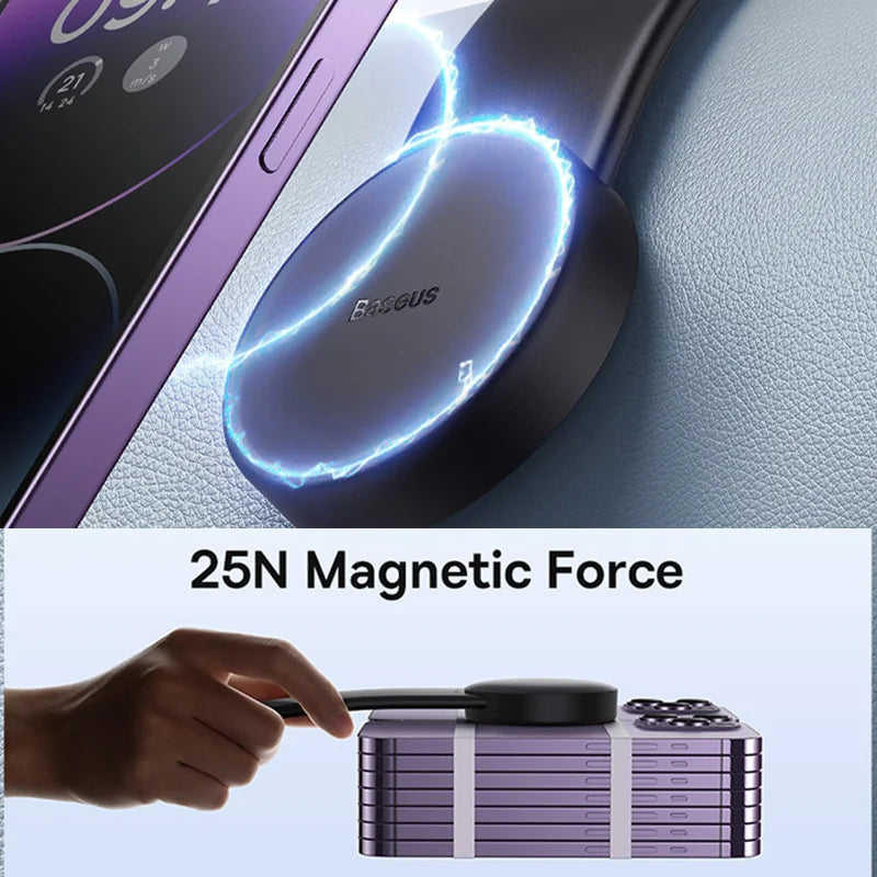 Baseus Magnetischer Auto-Handyhalter – Klappbarer Telefonständer für iPhone 12, 13, 14 Pro Max mit Starker Haftung