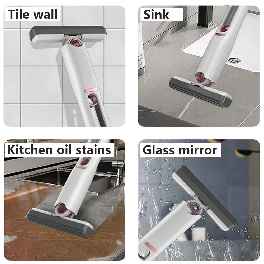 Mini Mop - Kompaktes Reinigungswerkzeug für Schreibtisch, Küche, Auto und Bodenreinigung, Klappbar und Selbstquetschend,