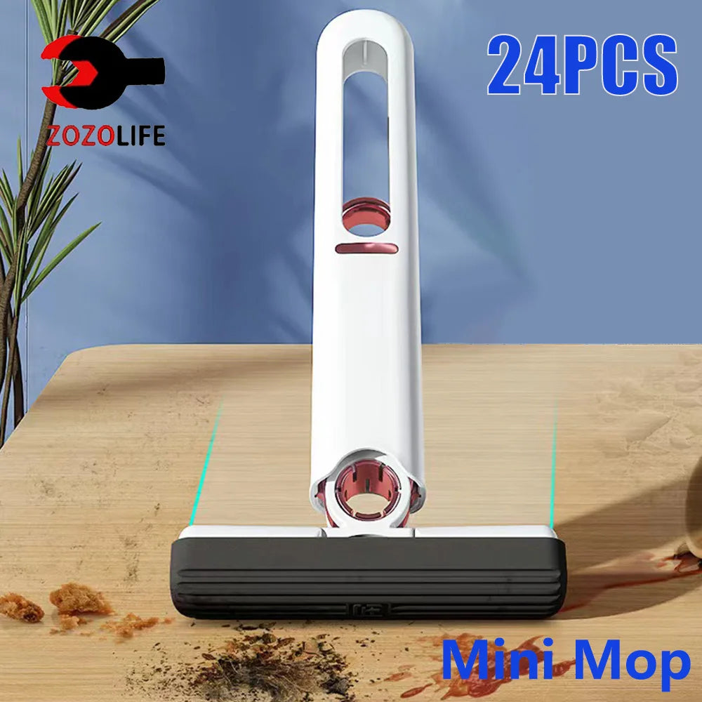 Mini Mop - Kompaktes Reinigungswerkzeug für Schreibtisch, Küche, Auto und Bodenreinigung, Klappbar und Selbstquetschend,