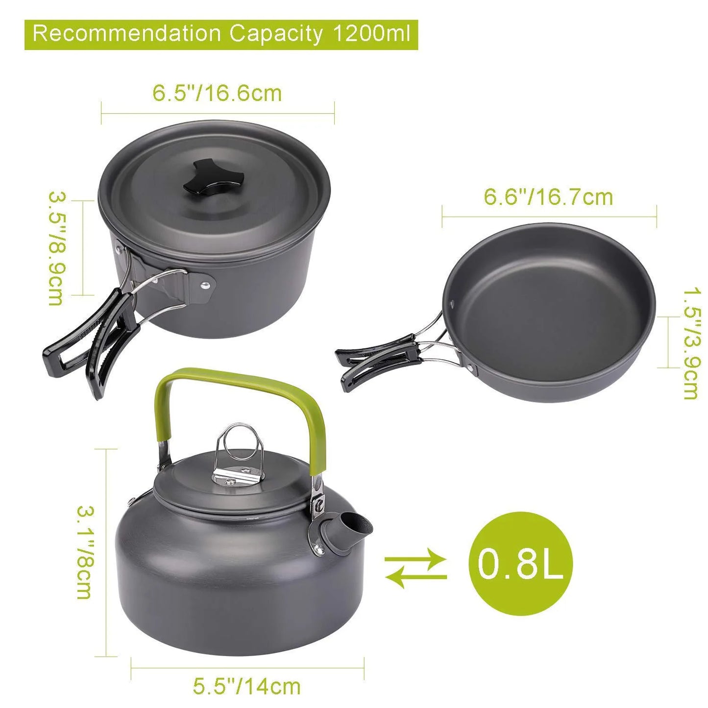Camping Kochgeschirr Set aus Aluminium