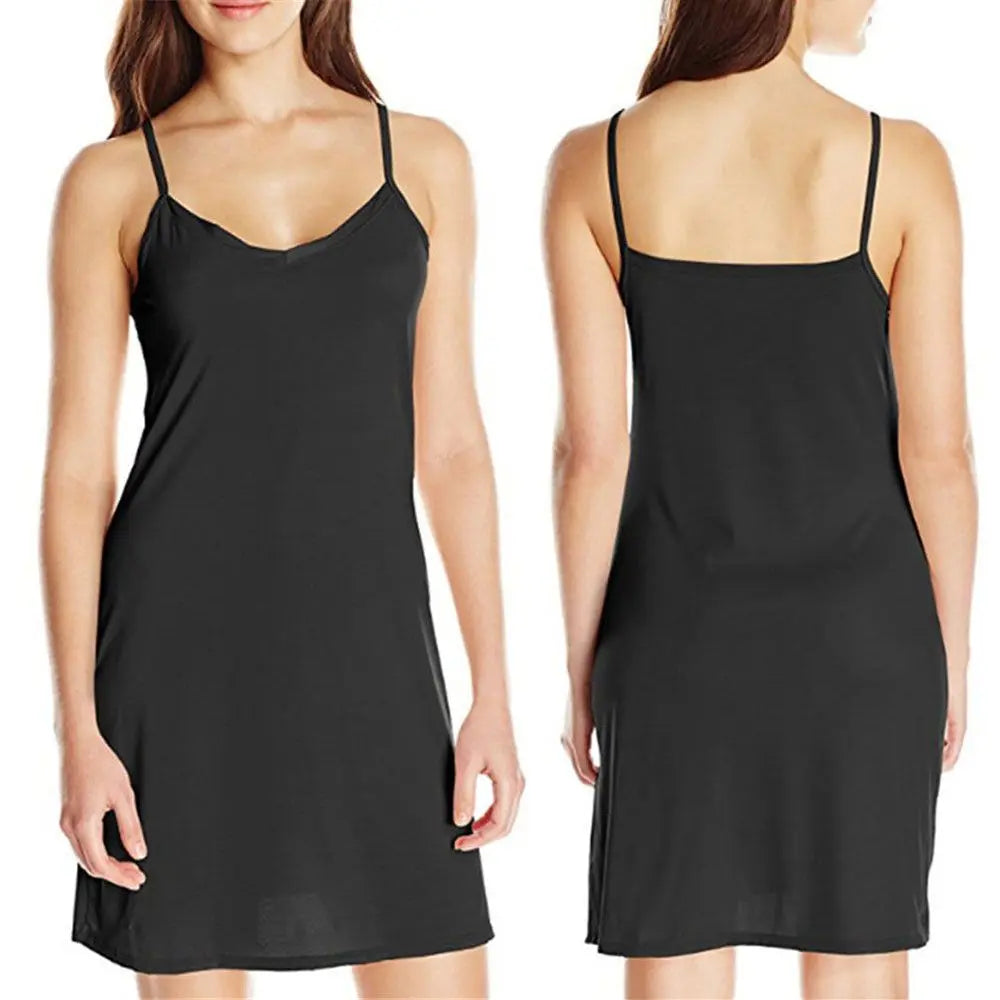 1 Stück Damen Sling-Kleid – Sexy, Slim Fit, Einfarbig, Kurz, für den Sommer, V-Ausschnitt, Rückenfrei, Ärmellos, lässiges Unterkleid für den Urlaub