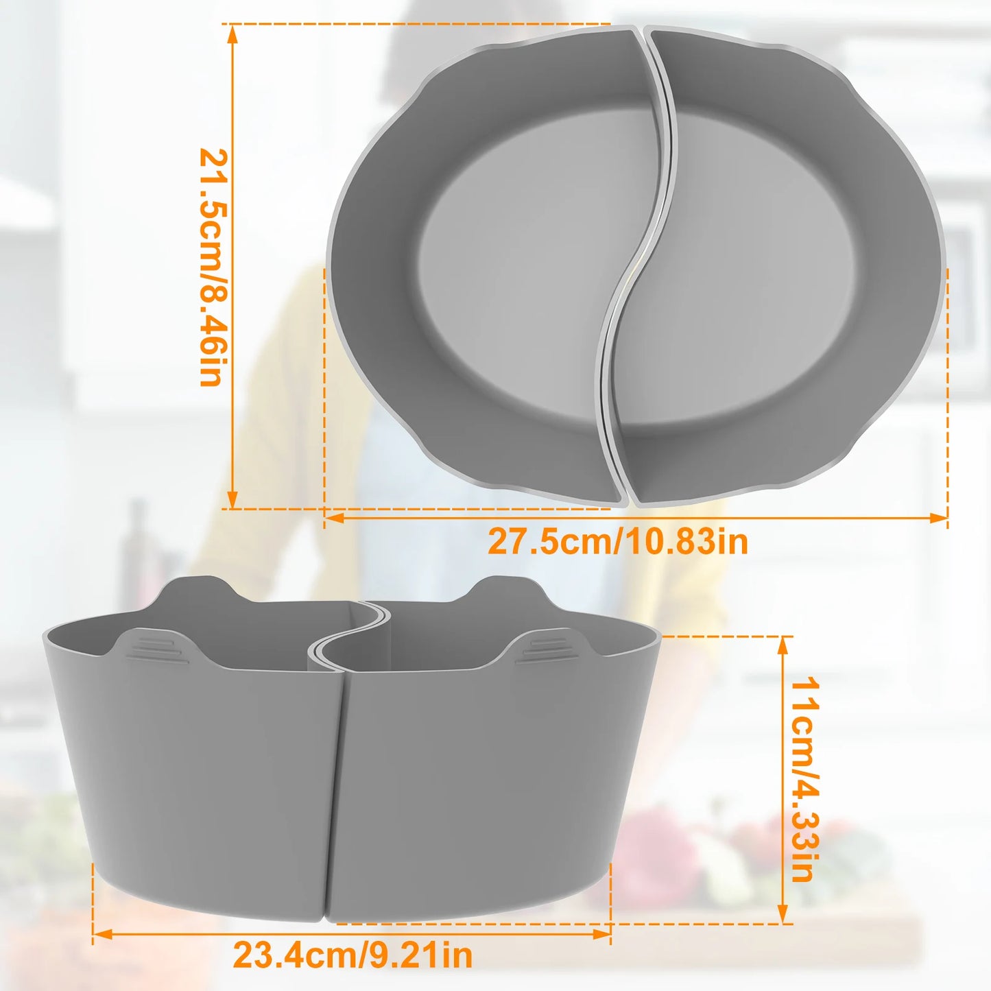 2-teiliges Set Silikon-Trenneinsätze für 6QT Schongarer: Hitzebeständig und auslaufsicher