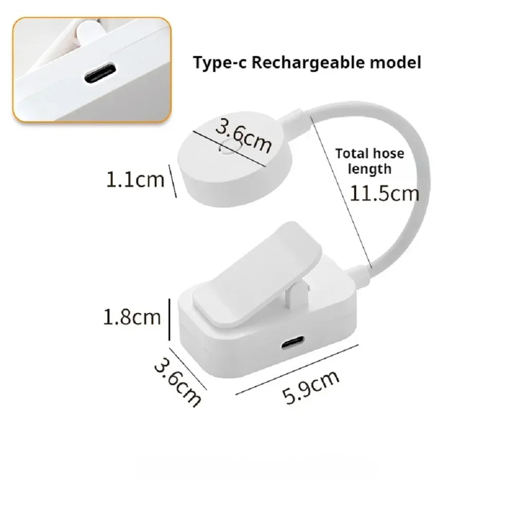 Clip-On Buchlampe –3 Lichtfarben, USB/Batterie, Augenschonend für Lesen im Bett & Lernen, Klemm Leselampe