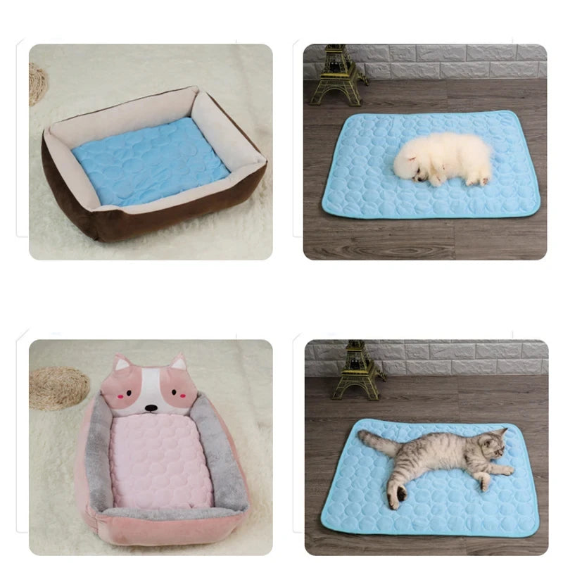 Erfrischende Kühlmatte für Hunde und Katzen – Sommerliche Pet Mat für kühle Entspannung, atmungsaktiv, waschbar und ideal für Sofa und Bett