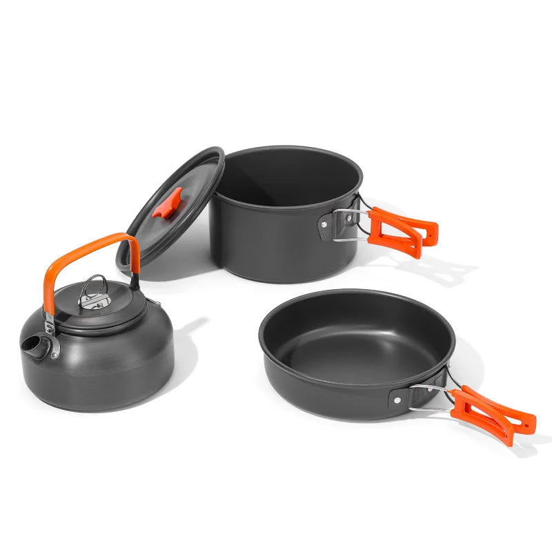 Camping Kochgeschirr Set Aluminium 2-8 Personen Outdoor Kochset