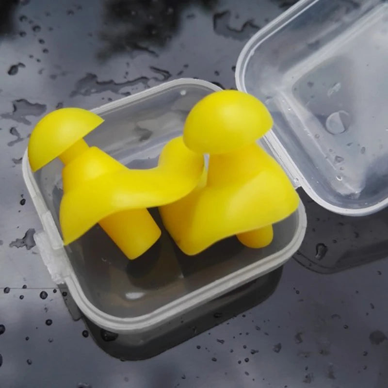 Wasserdichte Earplugs für Schwimmen und Wassersport – Weiche Silikon-Ohrstöpsel mit Box, Staub- und Wasserabwehr für alle Wasseraktivitäten