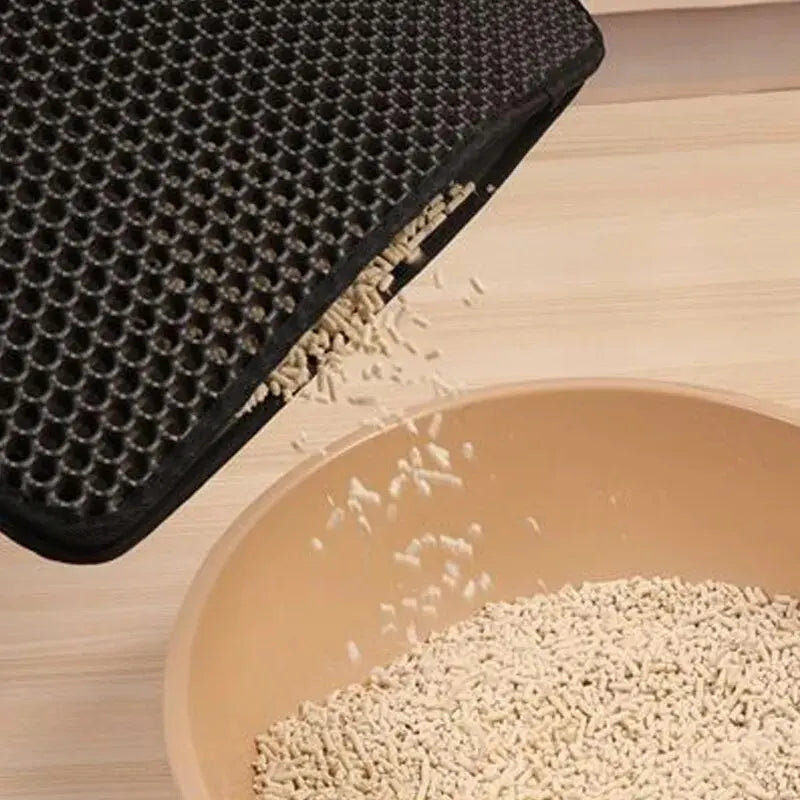 Rutschfeste und Waschbare Katzenstreu-Matte - Wasserdichte Doppelschicht-Matte für Haustiere, Hochwertige Katzenpflege