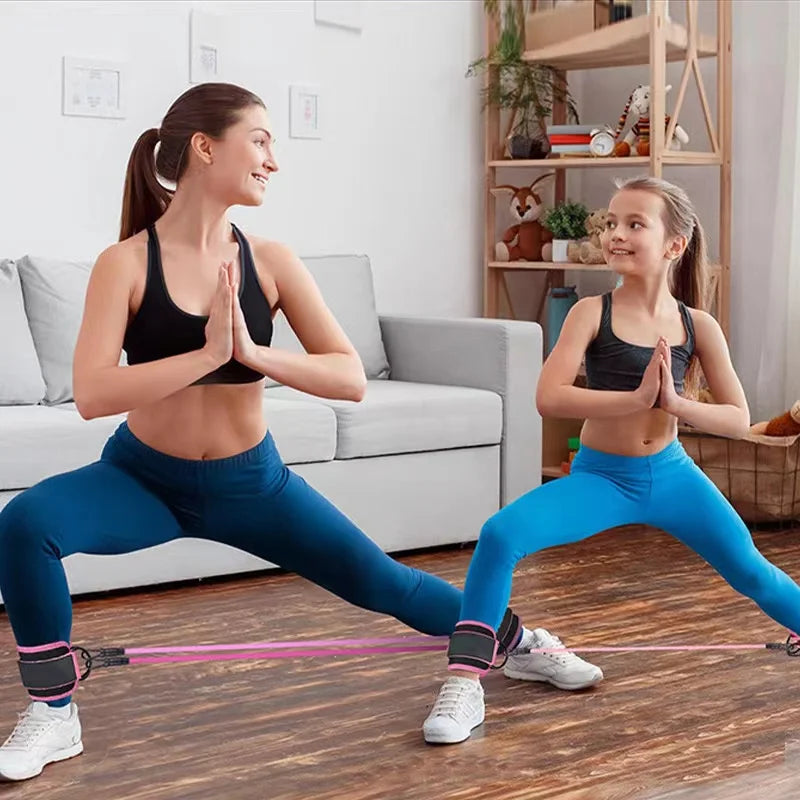 Knöchelriemen-Widerstandsbänder – Elastisches Trainingsband für Hüfte & Beine, Yoga, Pilates, Crossfit & Heimfitness