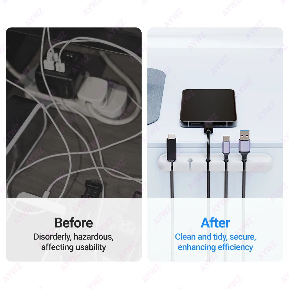 Kabelmanagement Clips – Selbstklebend für Schreibtisch und Nachttisch, USB-, Strom- und Maus-Kabel sicher und ordentlich halten