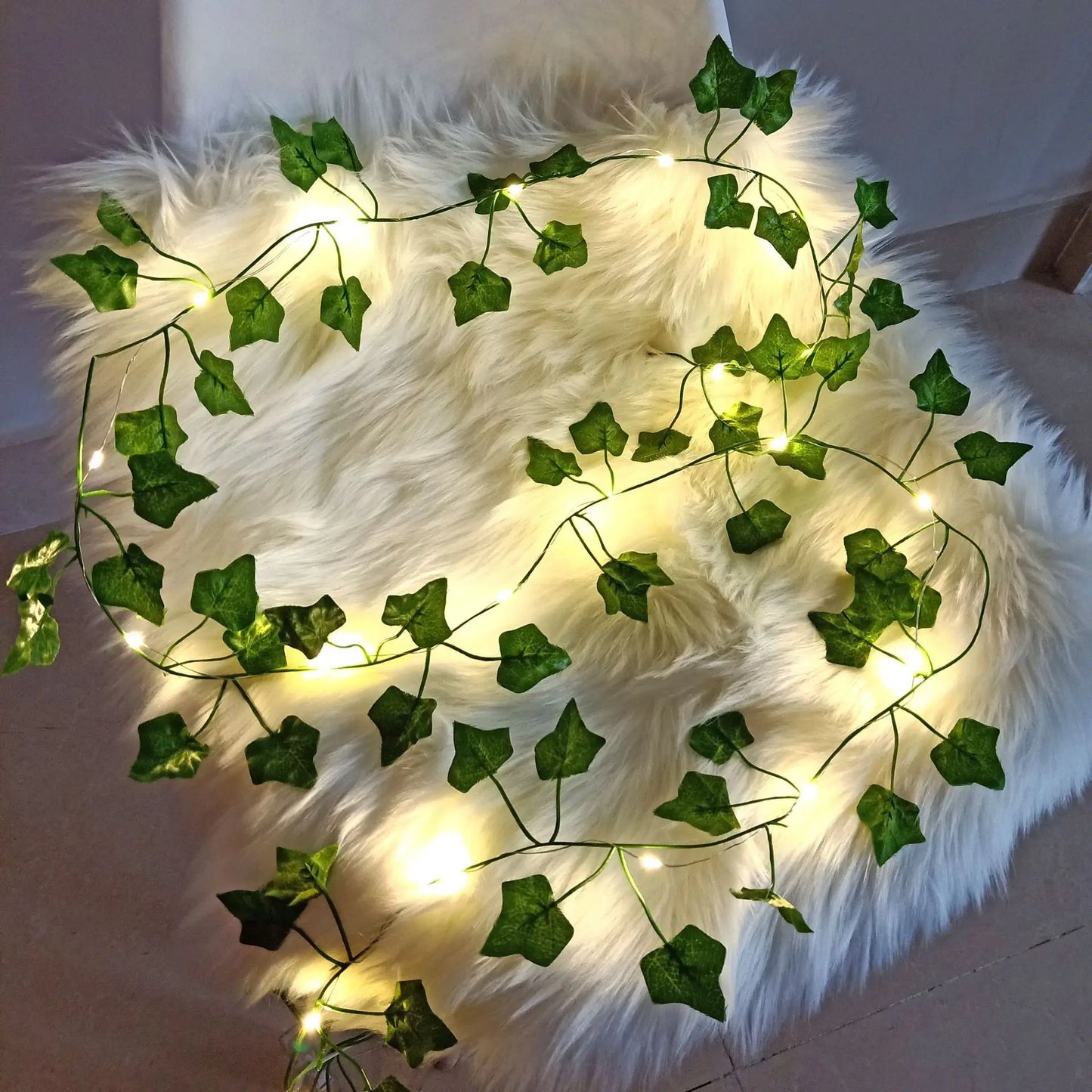 LED Efeu-Girlande – Künstliche Blätter aus Seide, Für Zuhause, Hochzeit, Schlafzimmer & festliche Anlässe