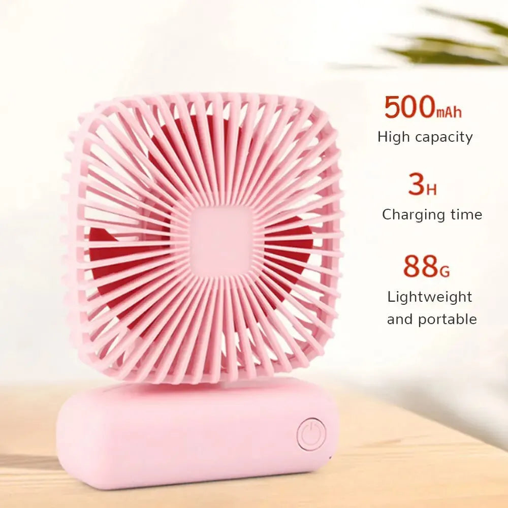 Mini Handventilator mit USB – Tragbarer 3-Gang-Lüfter für Schreibtisch, Auto, Zuhause und Büro, Leise und Kompakt für Unterwegs und Outdoor im Sommer
