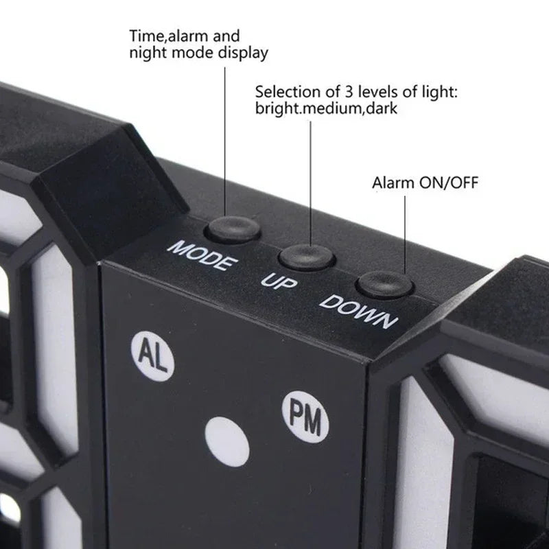 Modernes 3D LED Digitaluhr Design mit Verstellbarem Nachtmodus – Elektronische Wanduhr für stilvolle Raumdeko und perfekte Schlafzimmer-Atmosphäre