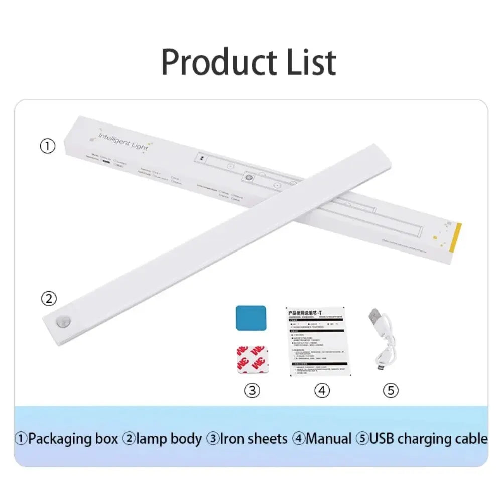 LED Schranklicht mit Bewegungsmelder – USB Type-C wiederaufladbar, Auto-On/Off, Verschiedene Längen für Küche & Kleiderschrank