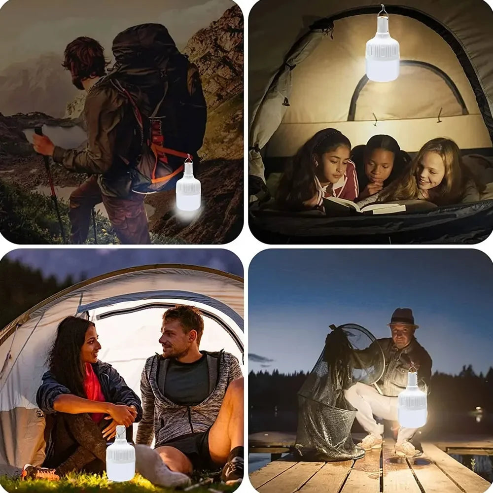 200W Hochleistungs-LED Campinglicht – Wiederaufladbare Tragbare Laterne mit Haken, Ideal für Outdoor-Notfälle, BBQ und Zeltbeleuchtung