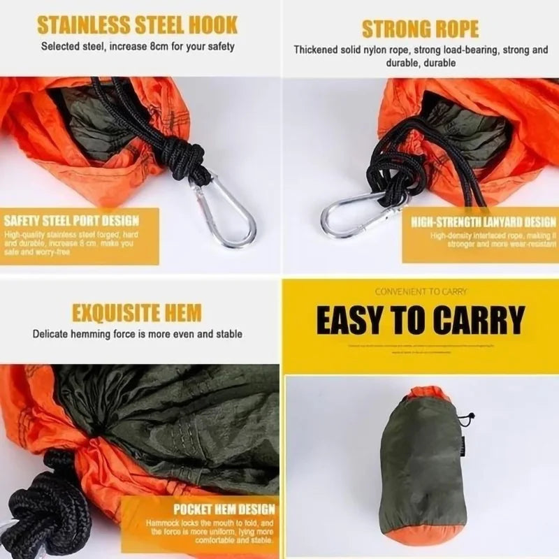 Ein-Personen-Portable Outdoor Camping Hängematte aus hochfestem Fallschirm-Nylon