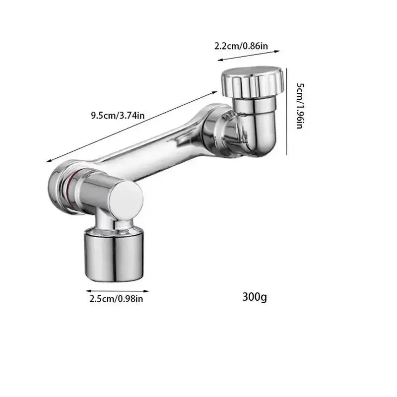 2er-Set Wasserhahnverlängerer – ABS-Roboterarm, 1080° drehbare Universalverlängerung für Waschbecken – Ein-Modus Schwenkbarer Wasserhahnaufsatz für Bad und Küche