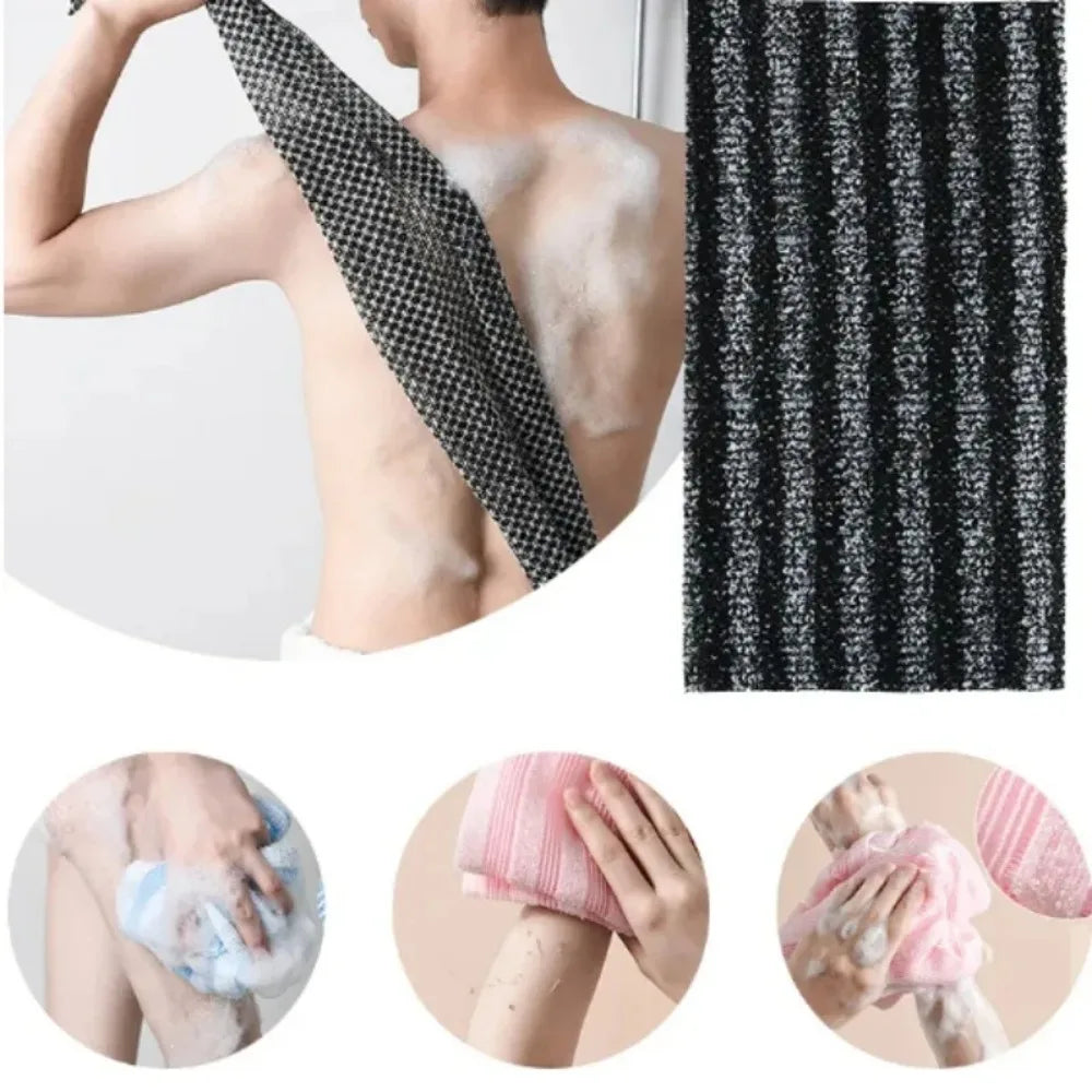 Japanische Peeling-Badewaschlappen – Nylon-Rückenbürste für die Dusche, Exfolierender Schwamm für eine gründliche Reinigung