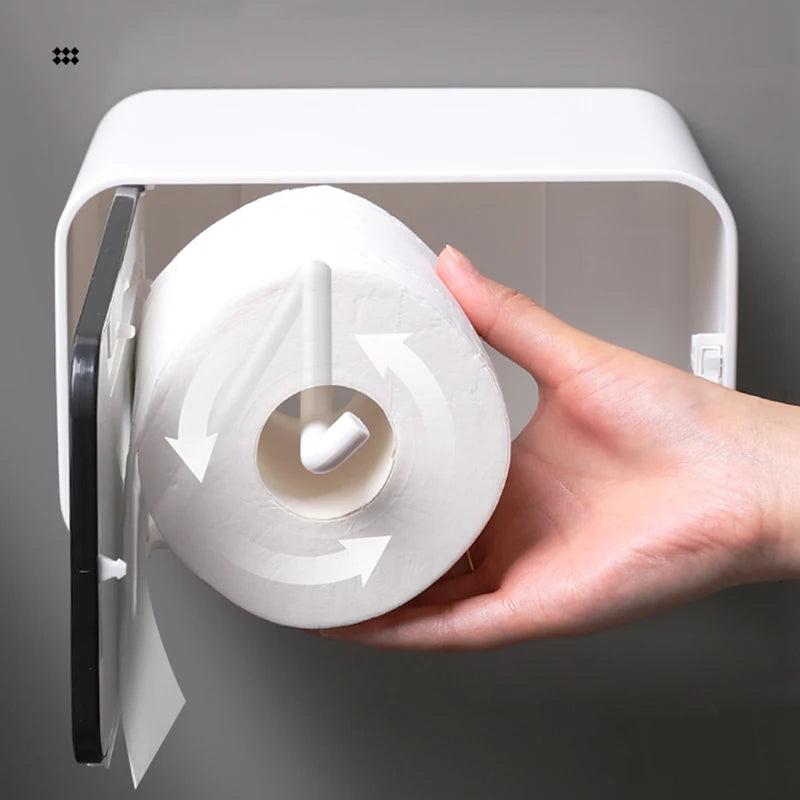 Wandmontierte Papiertuchbox - Toilettenpapierhalter Wasserdichter Tissuebox- und Rollenhalter für Badezimmer, Automatischer und moderner Toilettenpapierspender