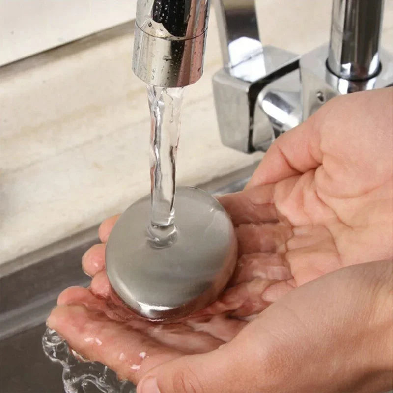 1 Stück Edelstahl Geruchsentferner Seife – Geruchsneutralisierende Handseife für Küche, ideal zum Entfernen von Knoblauch-, Fisch- und Zwiebelgerüchen – Deodoriser für hygienische Handreinigung ohne Chemikalien