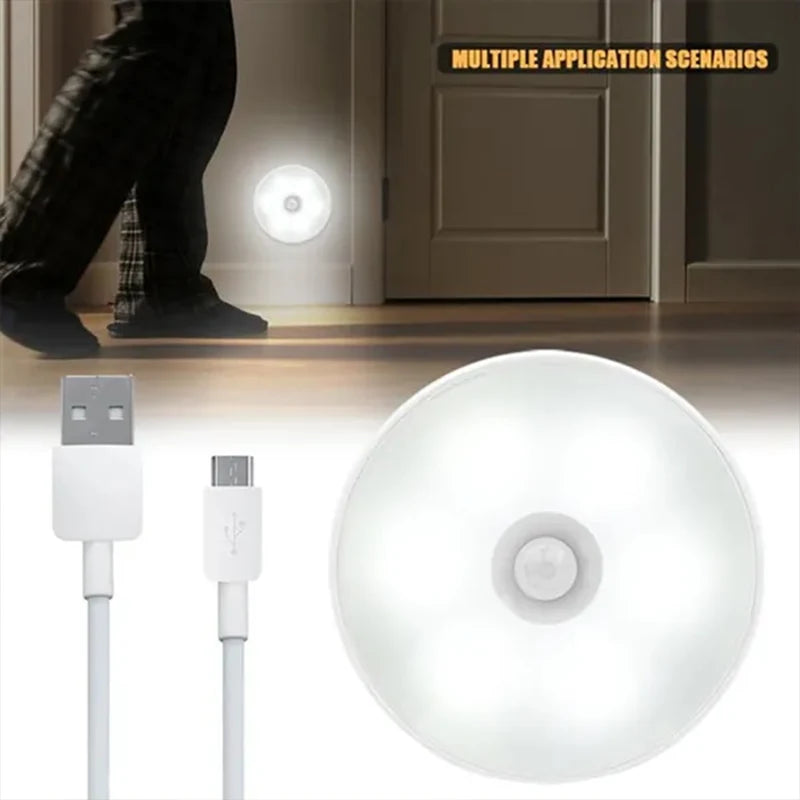 PIR Bewegungsmelder LED Nachtlicht – USB Wiederaufladbare Nachtlampe für Küche, Schrank, Treppenhaus, Kabellose Beleuchtung für Kleiderschrank und Hausflur