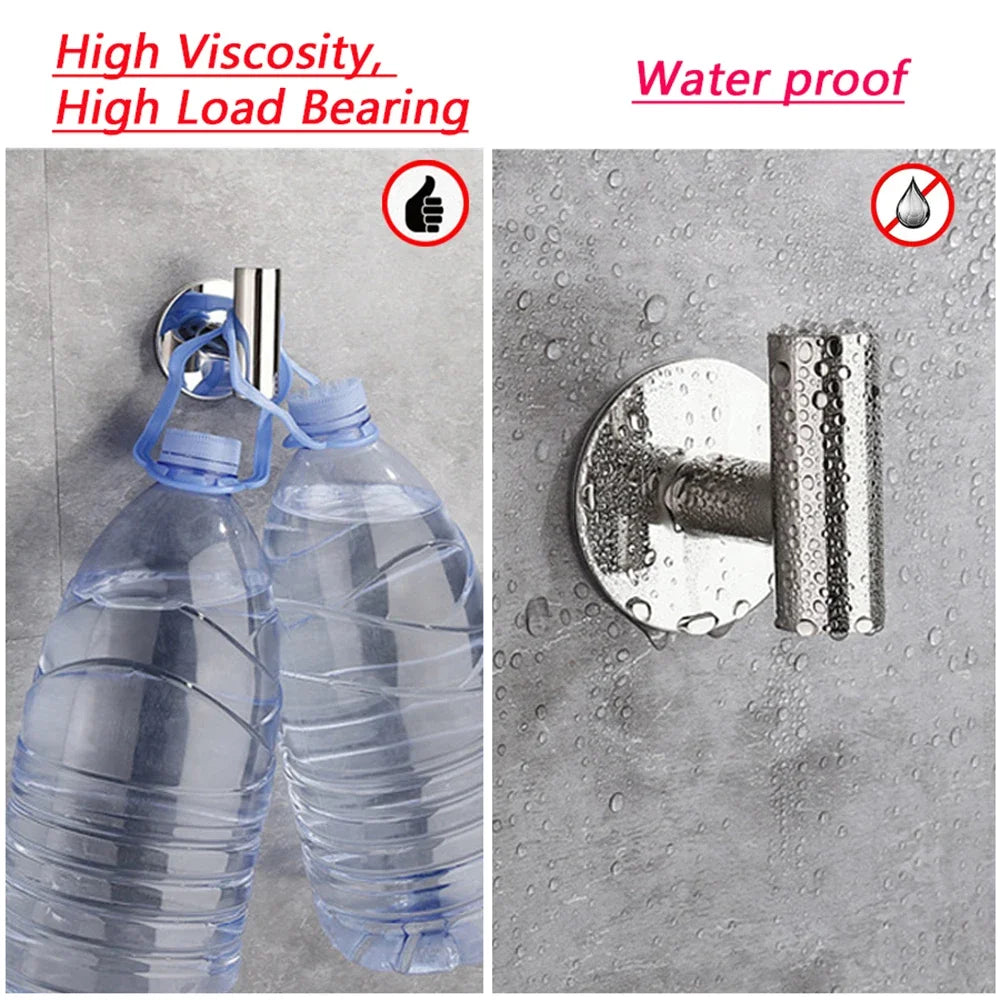 1/2 Stücke hochwertige, selbstklebende Wandhaken aus Edelstahl – Robuste Aufhänger für Handtücher, Mäntel, Schlüssel und Hosen, ideal für Badezimmer und Küche